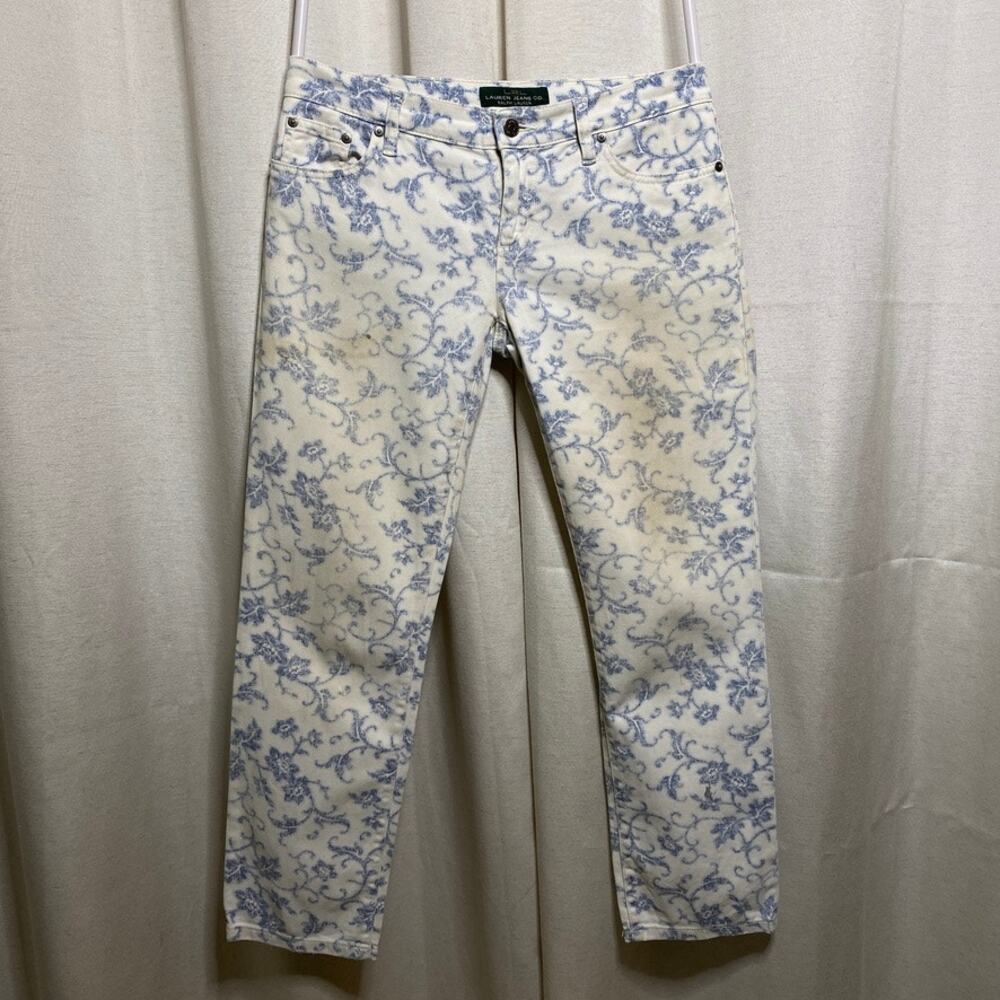 Lauren Ralph Lauren Floral Jeans Womens Sz 2 Cottagecore Romantic Boho Thrashed